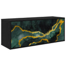 Væghængt TV Skab WIJHE 102 x 33 x 40 cm Sort eg Konstrueret træ