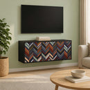 Væghængt TV Skab OMMEN 102 x 33 x 40 cm Sort eg Konstrueret træ