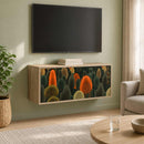 Væghængt TV Skab ZAANDAM 102 x 33 x 40 cm Sonoma-eg