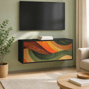 Væghængt TV Skab BONN 102 x 33 x 40 cm Sort eg Konstrueret træ
