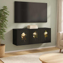 Væghængt TV Skab BREMEN 102 x 33 x 40 cm Sort eg