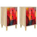 Natskab HEESCH 2 stk. Sonoma-eg 36 x 33 x 60 cm Konstrueret træ