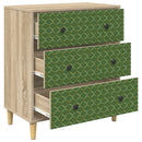 Skuffeskab GELEEN Smaragd geometrisk mønster 66 x 36,5 x 75 cm