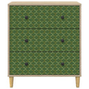 Skuffeskab GELEEN Smaragd geometrisk mønster 66 x 36,5 x 75 cm