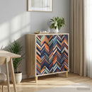 Skuffeskab OMMEN Geometrisk print 66 x 36,5 x 75 cm Sonoma-eg