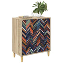 Skuffeskab OMMEN Geometrisk print 66 x 36,5 x 75 cm Sonoma-eg