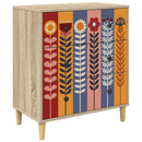 Skuffeskab ESSEN Solblomstprint 66 x 36,5 x 75 cm Sonoma-eg