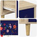 Skuffeskab MAINZ Blomsterprint 66 x 36,5 x 75 cm Sonoma-eg