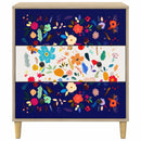 Skuffeskab MAINZ Blomsterprint 66 x 36,5 x 75 cm Sonoma-eg