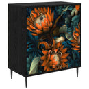 Skuffeskab LOCHEM Orange print 66 x 36,5 x 76 cm Sort eg