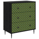 Skuffeskab GELEEN Smaragd geometrisk mønster 66 x 36,5 x 76 cm