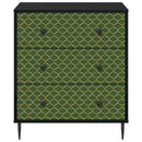 Skuffeskab GELEEN Smaragd geometrisk mønster 66 x 36,5 x 76 cm