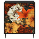 Skuffeskab GENNEP Liljemønster 66 x 36,5 x 76 cm Sort eg