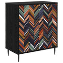Skuffeskab OMMEN Geometrisk print 66 x 36,5 x 76 cm Sort eg