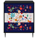 Skuffeskab MAINZ Blomsterprint 66 x 36,5 x 76 cm Sort eg