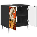Badeværelsesskab GENNEP Sort eg 60 x 40 x 61 cm Konstrueret træ