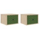 Vægmonteret natbord GELEEN 2 stk. Sonoma-eg 36 x 33 x 25 cm
