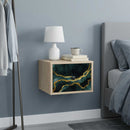 Vægmonteret natbord WIJHE Sonoma-eg 36 x 33 x 25 cm