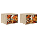 Vægmonteret natbord GENNEP 2 stk. Sonoma-eg 36 x 33 x 25 cm