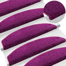 Selvklæbende Trappemåtter 15 stk. 80 x 24,5 x 3,5 cm Violet