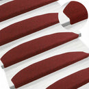 Selvklæbende Trappemåtter 15 stk. 80 x 25 x 3 cm Bordeaux Rød