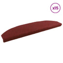 Selvklæbende Trappemåtter 15 stk. 80 x 25 x 3 cm Bordeaux Rød