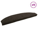 Selvklæbende Trappemåtter 15 stk. 80 x 24,5 x 3,5 cm Mørk Brun
