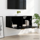 Vægskab Vægmonteret Sort eg 80 x 36,5 x 35 cm Konstrueret træ