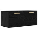 Vægskab Vægmonteret Sort eg 80 x 36,5 x 35 cm Konstrueret træ
