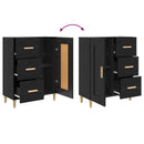 Sideboard Sort eg 69,5 x 34 x 90 cm Konstrueret træ