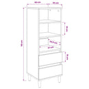 Highboard Sort eg 40 x 36 x 110 cm Konstrueret træ