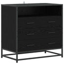 Skuffeskab 3-Skuffe Sort eg 70 x 41 x 70 cm Konstrueret træ