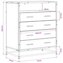 Skuffeskab 4-Skuffe Gammelt træ 70 x 41 x 83,5 cm