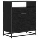 Skuffeskab 4-Skuffe Sort eg 70 x 41 x 83,5 cm Konstrueret træ