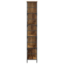 Bogreol 4 niveauer 78,5 x 33 x 188,5 cm metal PB Gammelt træ