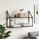 Væghylde Vægmonteret Gammelt træ 80 x 21 x 51 cm metal PB