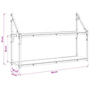 Væghylde Vægmonteret Gammelt træ 80 x 21 x 51 cm metal PB