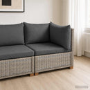 Hjørnesofa med puder GENDT Naturlig rattan Kubu Grå
