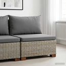 Mellemsofa med puder GENDT Naturlig rattan Kubu Grå