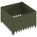 Plænekant 4 stk. 60 x 60 x 35 cm Stål Olivengrøn