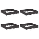 Plænekant 4 pcs 100 x 100 x 20 cm Stål Sort