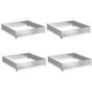 Plænekant 4 pcs 100 x 100 x 20 cm Stål Sølv
