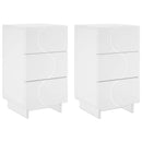 Natskab 2 pcs Hvid 33,5 x 34,5 x 60 cm Konstrueret træ