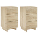 Natskab 2 pcs Sonoma-eg 33,5 x 34,5 x 60 cm Konstrueret træ