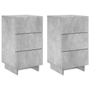 Natskab 2 pcs Betongrå 33,5 x 34,5 x 60 cm Konstrueret træ