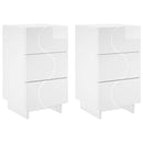 Natskab 2 pcs Hvid højglans 33,5 x 34,5 x 60 cm Konstrueret træ
