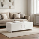 Sofabord Hvid højglans 102 x 50,5 x 35 cm Konstrueret træ