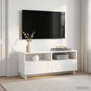 TV-bord 90 x 34.5 x 40 cm Hvid højglans Konstrueret træ