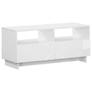 TV-bord 90 x 34.5 x 40 cm Hvid højglans Konstrueret træ