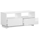 TV-bord 90 x 34.5 x 40 cm Hvid højglans Konstrueret træ